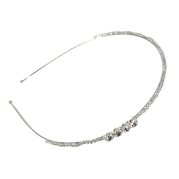 GAXIRE Silver Alloy Jeweled Hair Hoop for Women, Creative Headband Accessory for Special Occasions, 1 Piece
