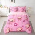 thumbnail image 2 of Homewish Cute Pink Jellyfish Twin Bedding Sets 7-Piece for Teen, Kawaii Sealife Bedding Comforter Set, Cartoon Flower Floral Reversible Sheet Sets, Breathable Home Decor, 2 of 7