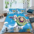 thumbnail image 2 of HOUKIG Buzz Lightyear Housse de Couette Personnages d'Anime Ensemble de Couette 3 Pcs Microfibre Brossée Douce Confortable Réversible Ensembles de Literie, 2 of 5