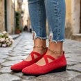 thumbnail image 5 of Qaltryn Criss-Cross Elastic Strap Mary Jane Flats for Women Low Wedge Casual Flats Shoes Ballet Style Slip On Dress Shoes for Dance Daily Office, 5 of 8