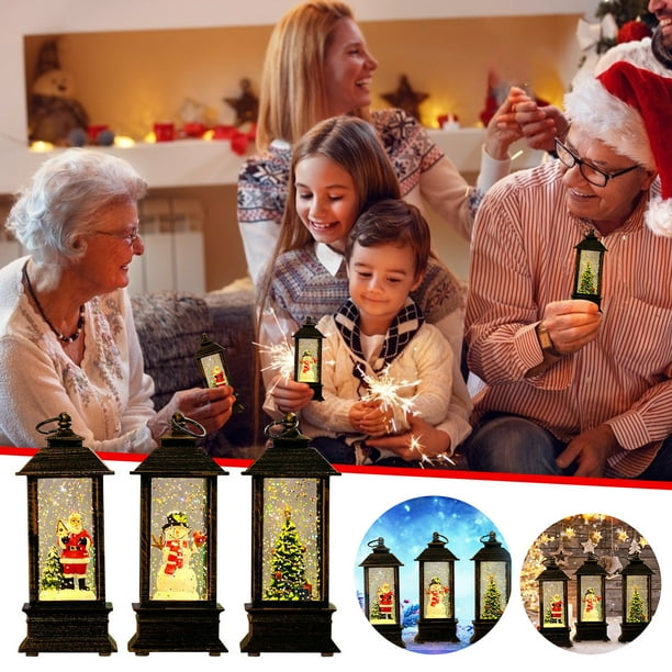 Xihbxyly Farol Led Navideño con Efecto de Agua En Espiral, Brillo Naranja Cálido, Luz a Pilas, Decoración Navideña, Uso Interior, Ambiente Acogedor, Tamaño 12,2 X 5,2 Cm