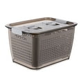 thumbnail image 2 of MasteelfCA Refrigerator Sealed Storage Box 2 Compartment Transparent Vegetable Drain Box, 2 of 7