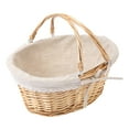 thumbnail image 1 of MasteelfCA Panier de Rangement Tissé en Osier Panier de Fleurs pour Filles Panier de Mariage à Main, 1 of 5