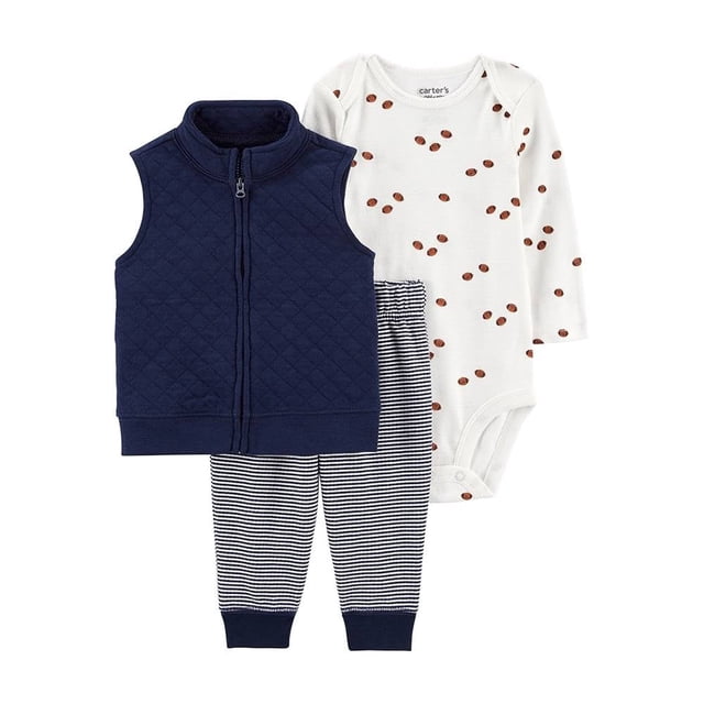 Conjunto Carter´s Child of Mine Niño 12M Balones Americano Marino 3 Piezas