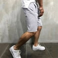 thumbnail image 5 of Men's Summer Fleece Hem Athletic Shorts Elastic Waist Drawstring Casual Gym Workout Bottoms Distressed Edge Lightweight Breathable Cotton Sweatshorts Gray, 5 of 5