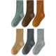 thumbnail image 1 of Xiao Hua Calcetines de lana para montañismo para niños y niñas, cálidos y cómodos, de color liso y con cabeza redonda, juego de 6 piezas, aptos para niños de 1 a 3 años., 1 of 4