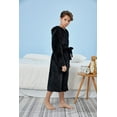thumbnail image 4 of WORW Big Boys Solid Robes Bathrobe Robes Black Hoodie Large, 4 of 6