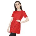 thumbnail image 4 of Moomaya Solid Half Button placket Tunic For Womens Casual Round Neck Basic Pleated Long Top, 4 of 7