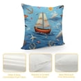 thumbnail image 4 of Summer Nautical Themed Pillow Covers Cute Seagull Wildlife Blue Stripes Decor Cushion Covers for Kids Teens Adults Cartoon Sailing Boat Anchor Stars Cushion Cases for Car Sofa, 4 of 5