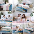 thumbnail image 5 of Blue Gold Abstract Bedding Duvet Cover Set Twin Size 4 Pieces Oil Painting Modern Impressionism Bedding Set with Zipper Closure, 1 Comforter Cover 68x86 Inches 1 Flat Sheet & 2 Pillow Cases, 5 of 7