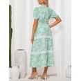 thumbnail image 3 of Vestido GRACE KARIN para mujer, estampado floral fluido, línea A, verde, 3 of 7