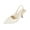 White, variant on Xfvqtps Womens Slingback Block Heel Pumps Patent Leather Pointed Toe Heels Elastic Side Dress Shoes Comfortable Low Heels for Office Wedding and Casual Wear