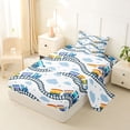thumbnail image 2 of Manfei Toy Train Twin Sheets,Blue Railroads Tracks Bedding,3pcs,1 Fitted Sheet and 1 Pillowcase, 2 of 6