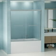 thumbnail image 2 of 56"-60" W x 58" H Double Sliding Bathtub Shower Door, Semi-Frameless Bypass Tub Door, 1/4" (6mm) Tempered Glass with Explosion-Proof Film, Adjustable Aluminum Alloy Frame, Brushed Nickel 24D03-T60BNX, 2 of 22