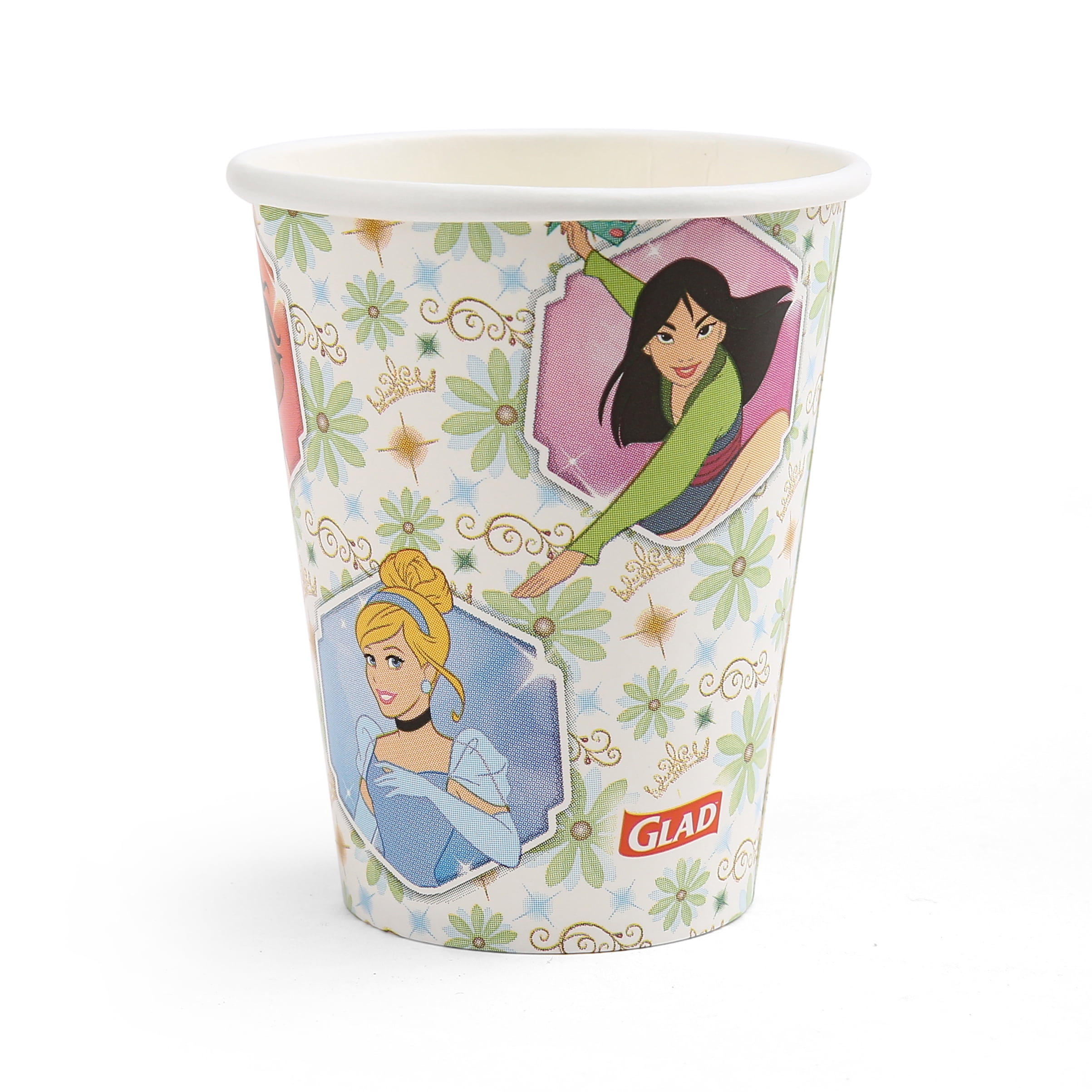 Glad Kids - 9oz Paper Cup - 240ct - Disney - Floral Frames - MIXED PACK