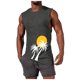 thumbnail image 2 of Camiseta sin mangas de cuello redondo para hombre, informal, a la moda, con estampado, deportiva, de poliéster, 2 of 5