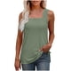thumbnail image 2 of Tops para adolescentes,Blusa informal de poliéster para mujer, color liso, con cuello cuadrado y abertura en el bajo, ideal para uso diario, sopatenor, 2 of 8