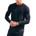 thumbnail image 3 of Men Long Sleeve T-Shirt Muscle Top Undershirt Crew Neck Basic Tee Pullover Top, 3 of 9