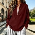 thumbnail image 3 of Lutiedan Oversized Sweatshirt for Women Half Zip Long Sleeve Corduroy Sweatshirt Fall Casual Pullover Shirts with Pocket S-XXL, 3 of 7