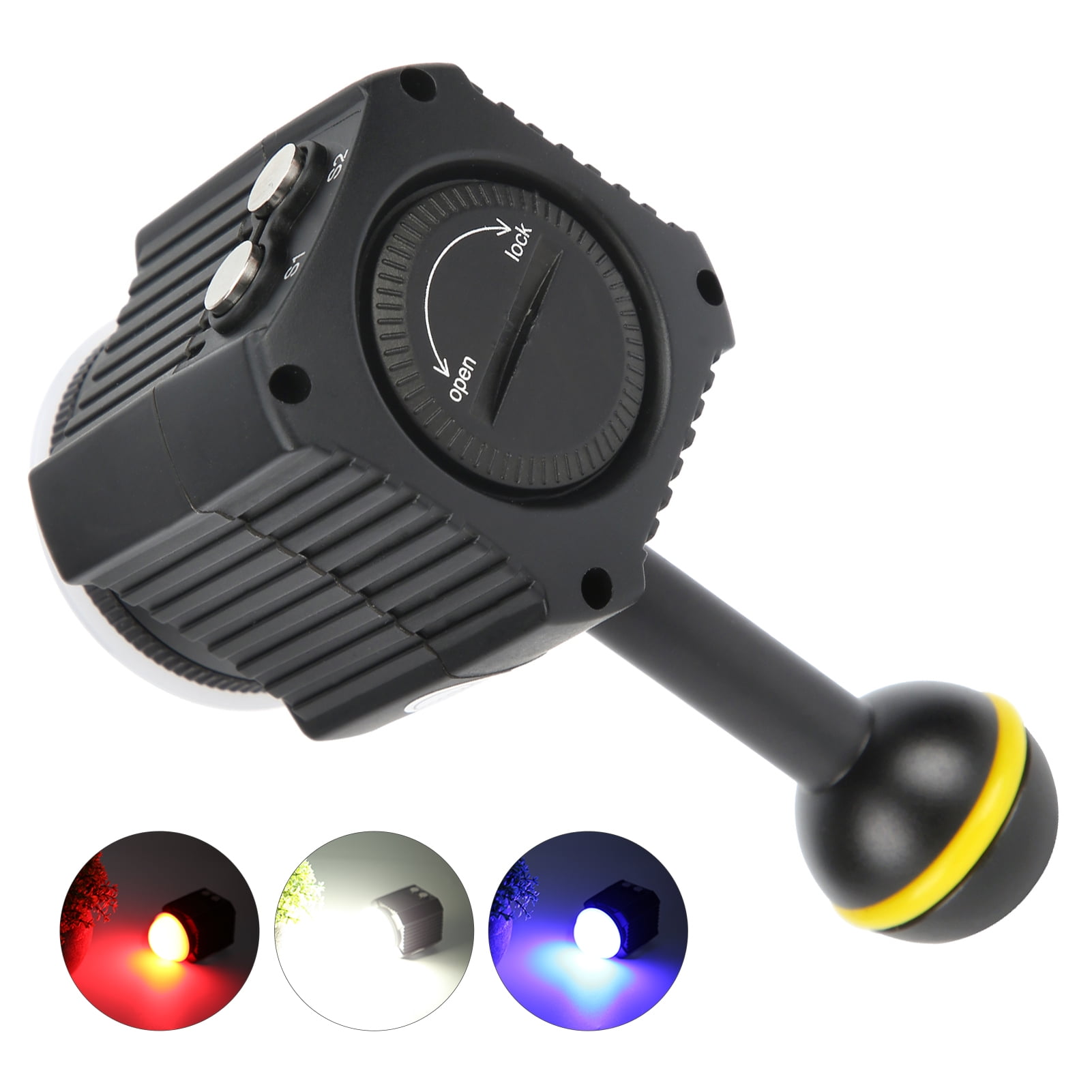 Lampe de Plongée Sous-marine 2000LM Lampe Sous-Marin LED Plongé de 60M