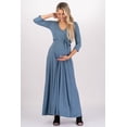 thumbnail image 2 of Maternity and Nursing Maxi Faux Wrap Dress with Adjustable Belt, 2 of 4