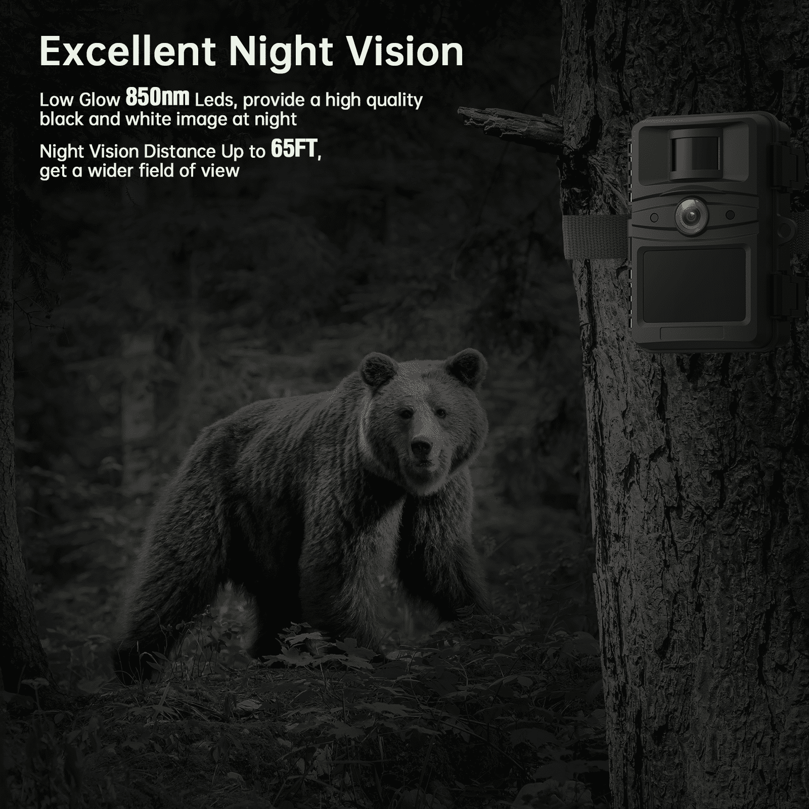 CAMPARK WiFi Trail Camera 4K 32MP Buletooth Deer Game Hunting Camera PIR Sensors with Low-glow Infrared Night Vision Motion Activated IP66 Waterproof 120° Wide Angle for Wildlife Monitoring