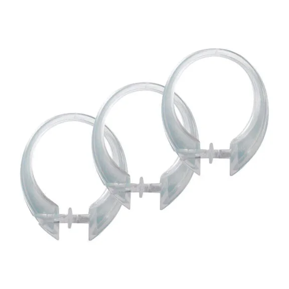 Excell Deluxe Button-Up Clear Plastic Shower Curtain Rings 12 Pk