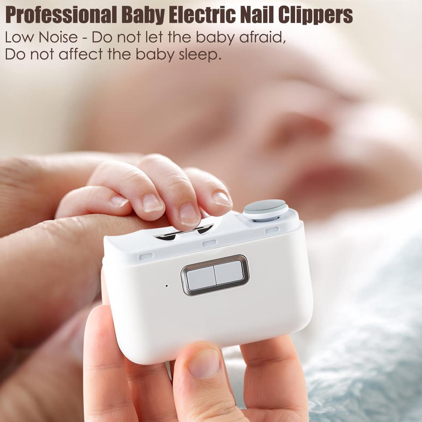 Automatic Nail Clipper with Nail File, Electric Baby Nail Clippers with Light, Rechargeable Nail Clippers with Catcher, Electric Nail File for Baby, Kids, Seniors, Caregivers