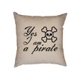 thumbnail image 1 of Yes, I Am A Pirate - Sailing Boating Marine Love Decorative Linen Throw Cushion Pillow Case with Insert, 1 of 6