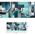 thumbnail image 4 of Teal and Grey Abstract Geometric Circle Canvas Wall Art Rustic Turquoise Blue Prints Artwork for Living Room Bedroom Wall Decoration, 4 of 7