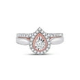 thumbnail image 2 of 10kt Two-tone Gold Round Diamond Bridal Wedding Ring Band Set 1/2 Cttw, 2 of 3