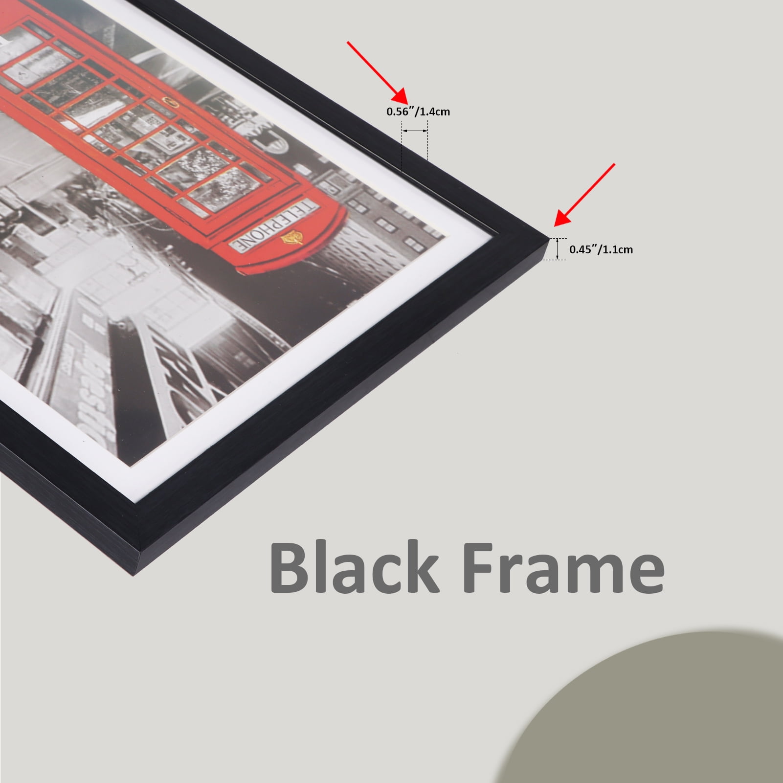 6-Pack 9x11 Black Picture Frames, Matted to 8x10 for Wall or Tabletop Display