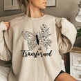 thumbnail image 5 of Women's Inspirational Butterfly Sweatshirt, Transformed Script Graphic, Floral Nature Print Pullover, Casual Comfy Top, 5 of 10