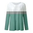 thumbnail image 5 of WEAIXIMIUNG Hauts Quotidiens pour Femmes Imprimé Manches Longues Confortable Blouse à Blocs de Couleur Tunique Décontractée Manches Longues Col Rond Pull Chemises, 5 of 5