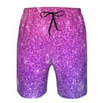thumbnail image 4 of Kdxio Purple Glitter Pattern Mens Casual Shorts - Drawstring Summer Beach Sports Shorts for Men, 4 of 9