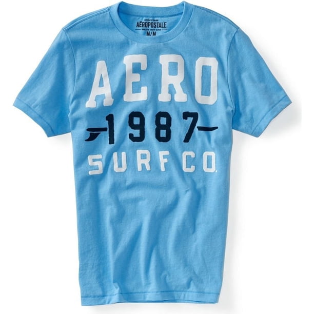 Aeropostale 1987 Surf Co. Camiseta gráfica para hombre, azul, extragrande