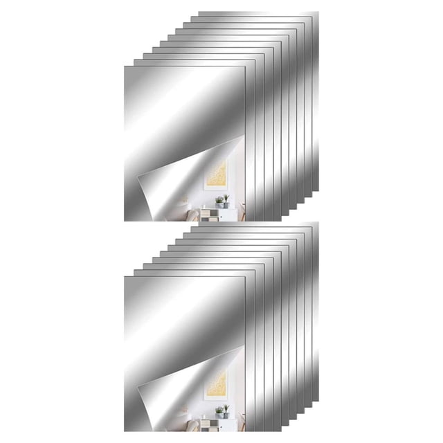 ziyahi 6piece Any Room In Home Self Adhesive Non Glass Mirror Tiles For Stunning Wall 2Set