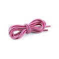 thumbnail image 2 of INSPIRE CHIC Unisex Round Rope Dual Colored Striped 1/5 Thick Boot Shoelace 90cm / 35.43" White Fuchsia, 2 of 4