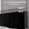 thumbnail image 5 of Novilla King Bed Frame and Headboard, Linen Upholstered King Size Bed Frame with Wood Slats Support, No Box Spring Needed, Heavy Duty Feet, Easy Assembly, Black, 5 of 7