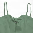 thumbnail image 6 of QATAINLAV Womens Summer Sleeveless Twist Front Jumpsuits Solid Color Waffle Knit Romper Casual Wide Leg Rompers, Green, M, 6 of 10