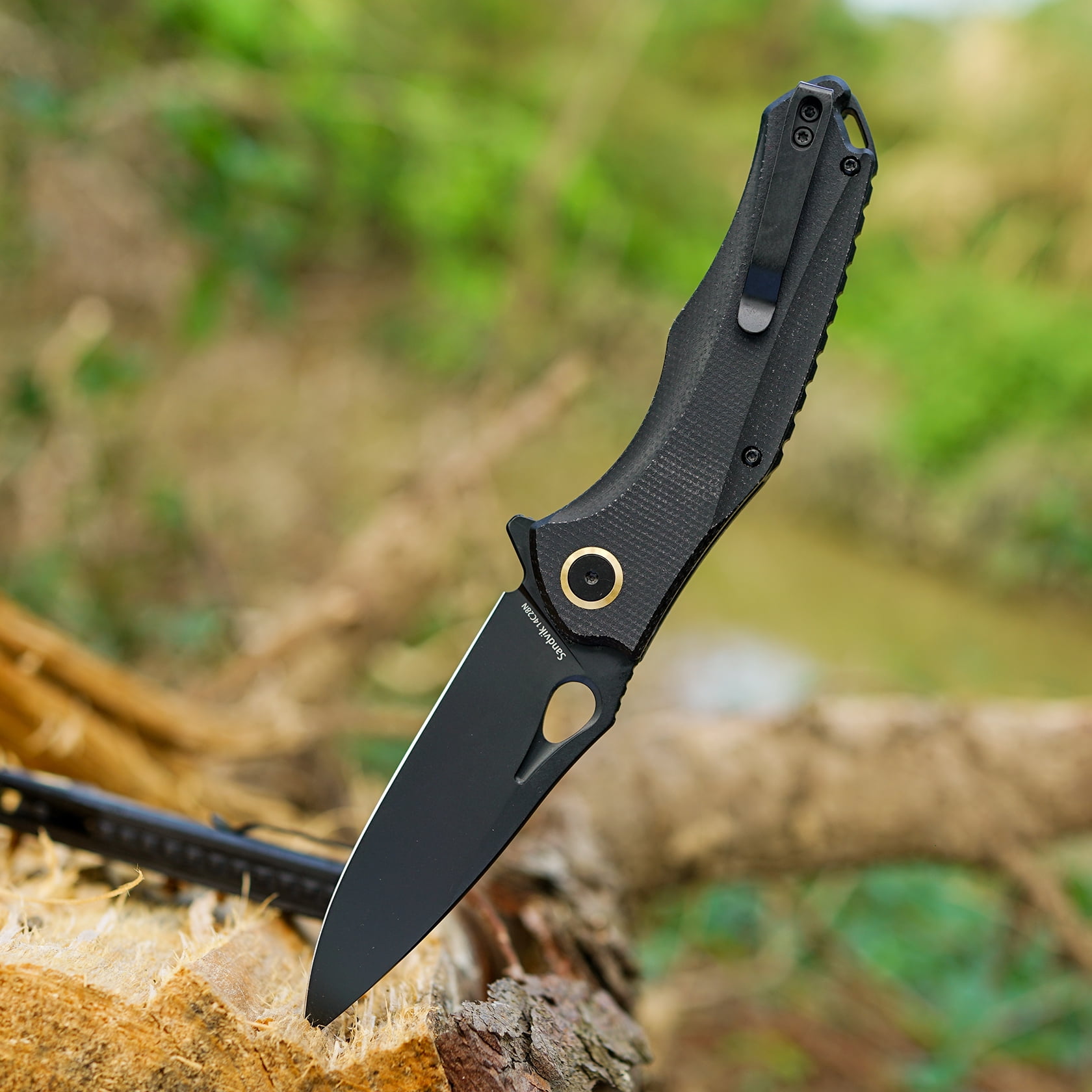 FORESAIL Praxis Pocket Folding Knife 3.62"14c28n Blade,4.8" Micarta handle.with Pocket Clip.