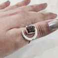 thumbnail image 4 of Garnet Ring, Rough Garnet Ring, January Birthstone, Crescent Moon Adjustable Ring, 925 Sterling Silver, Womens Ring, Christmas, Thanksgiving, Handmade, Statement Jewelry, Rough Gemstone Jewelry, 4 of 6