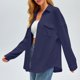 thumbnail image 5 of Camisa con bolsillos de color liso para mujer: top de punto holgado de manga larga, poliéster, versátil para primavera/otoño, tallas US 4-12, EU 34-42, 5 of 8
