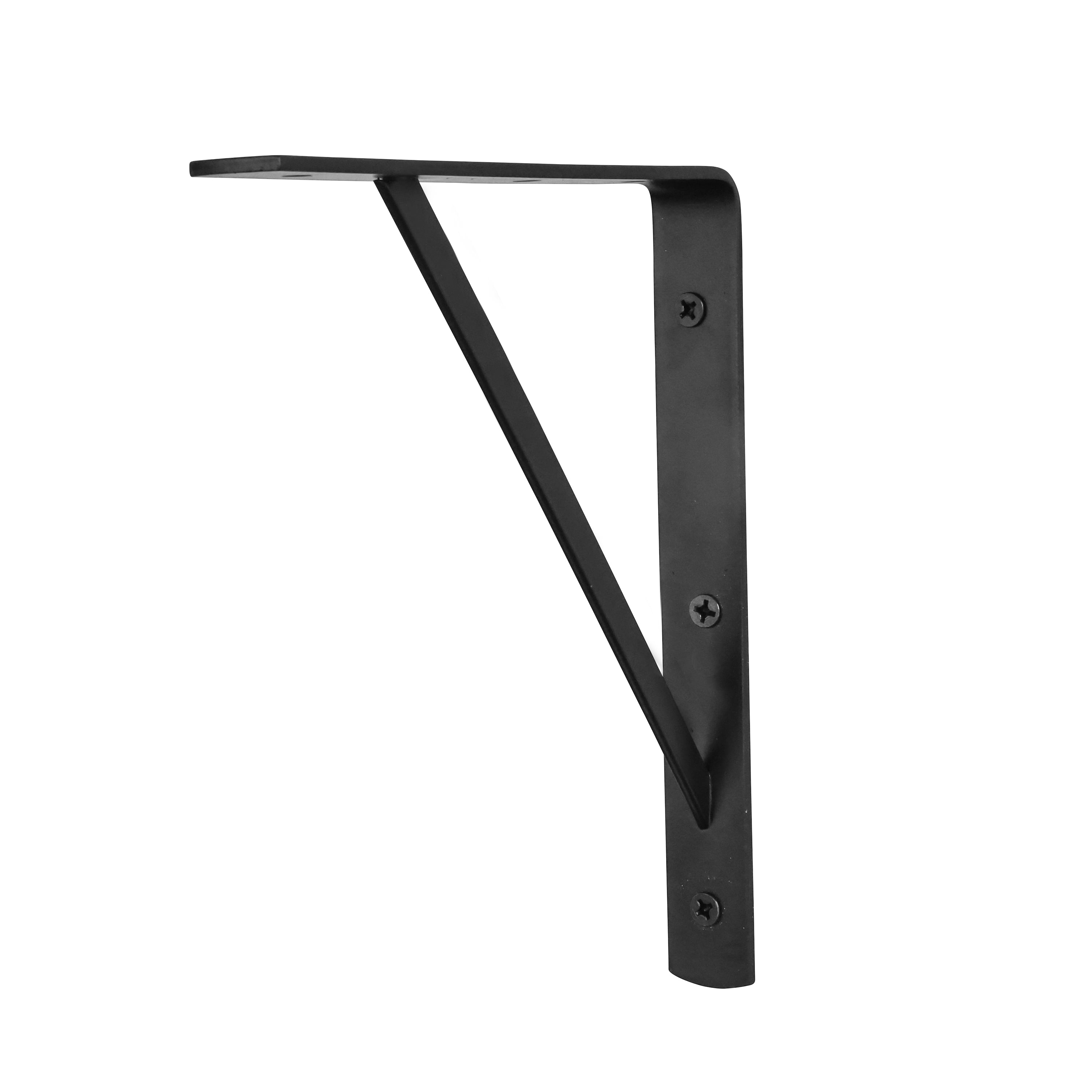 (2 pack) Medium Duty 10 inch Shelf Bracket, Black, Steel, 145 lb. Capacity, Closet Organizer, GreatNeck Tools