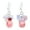 Pink, variant on Sweet Watermelon Cluster of Quartz and Crystals Sterling Silver Dangle Earrings