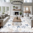 thumbnail image 4 of Summer Watercolor Style Area&nbsp;Rug 5x7ft Ocean Starfish Coral Non-Slip&nbsp;Washable Square&nbsp;Rugs Soft Felt Indoor Floor Mat for Bedroom Kitchen Living Room Bathroom, 4 of 9