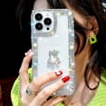 thumbnail image 4 of Compatible with iPhone 14 for Women Girls with Bear 3D Glitter Sparkle Bling Case Luxury Shiny Cute Crystal Charms Rhinestone Diamond Bumper Clear Protective Cover, 4 of 6
