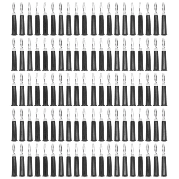100 Uds. Clavija de plátano de bocina, clavijas de plátano de altavoz de 4mm, conector de clavija de plátano soldado ABS de aleación de Zinc de latón para baterías de camiones(Negro)
