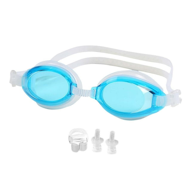 Gafas de natación, gafas de natación, cómodas gafas de natación impermeables con correa de silicona suave, gafas a prueba de fugas, gafas de visión Azul claro shamjiam Gafas de natación