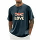 thumbnail image 1 of Tops para hombre, blusas y camisas de cuello redondo y manga corta para hombre, blusas casuales de moda con cuello redondo y manga corta para hombre, blusas de poliéster para hombre, 1 of 4